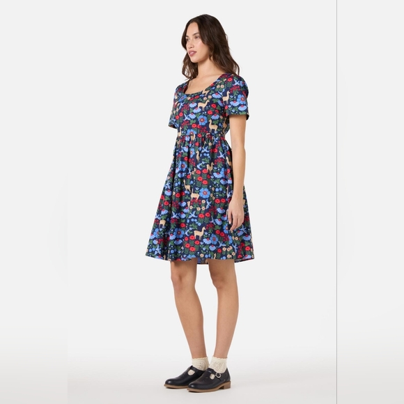 NWT Princess Highway Llama Print Navy Short Sleeve Dress Size 10 AU / 6 US - Picture 5 of 14